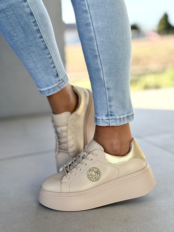Sneakersy damskie ze skóry naturalnej