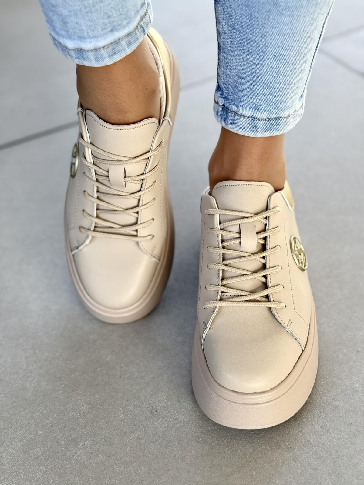 Sneakersy damskie ze skóry naturalnej