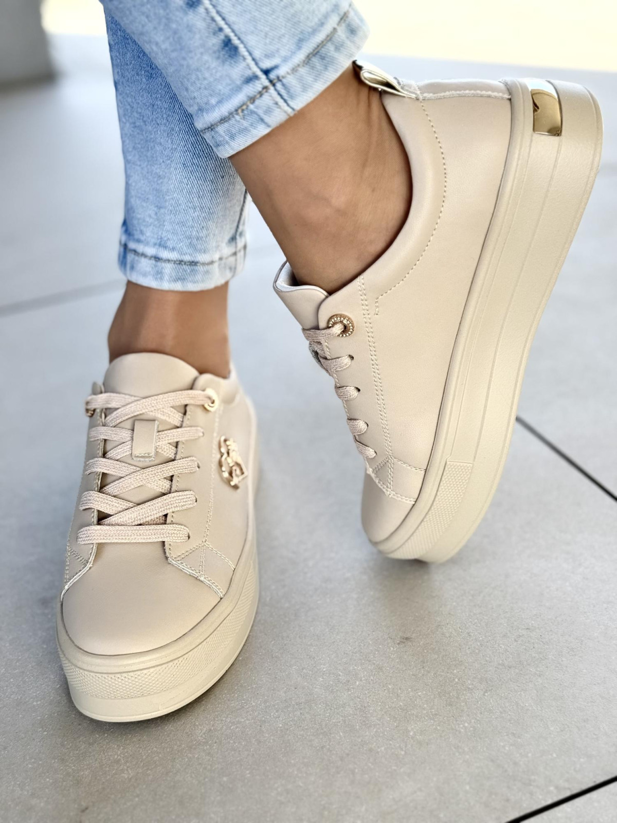 Sneakersy damskie ze skóry naturalnej