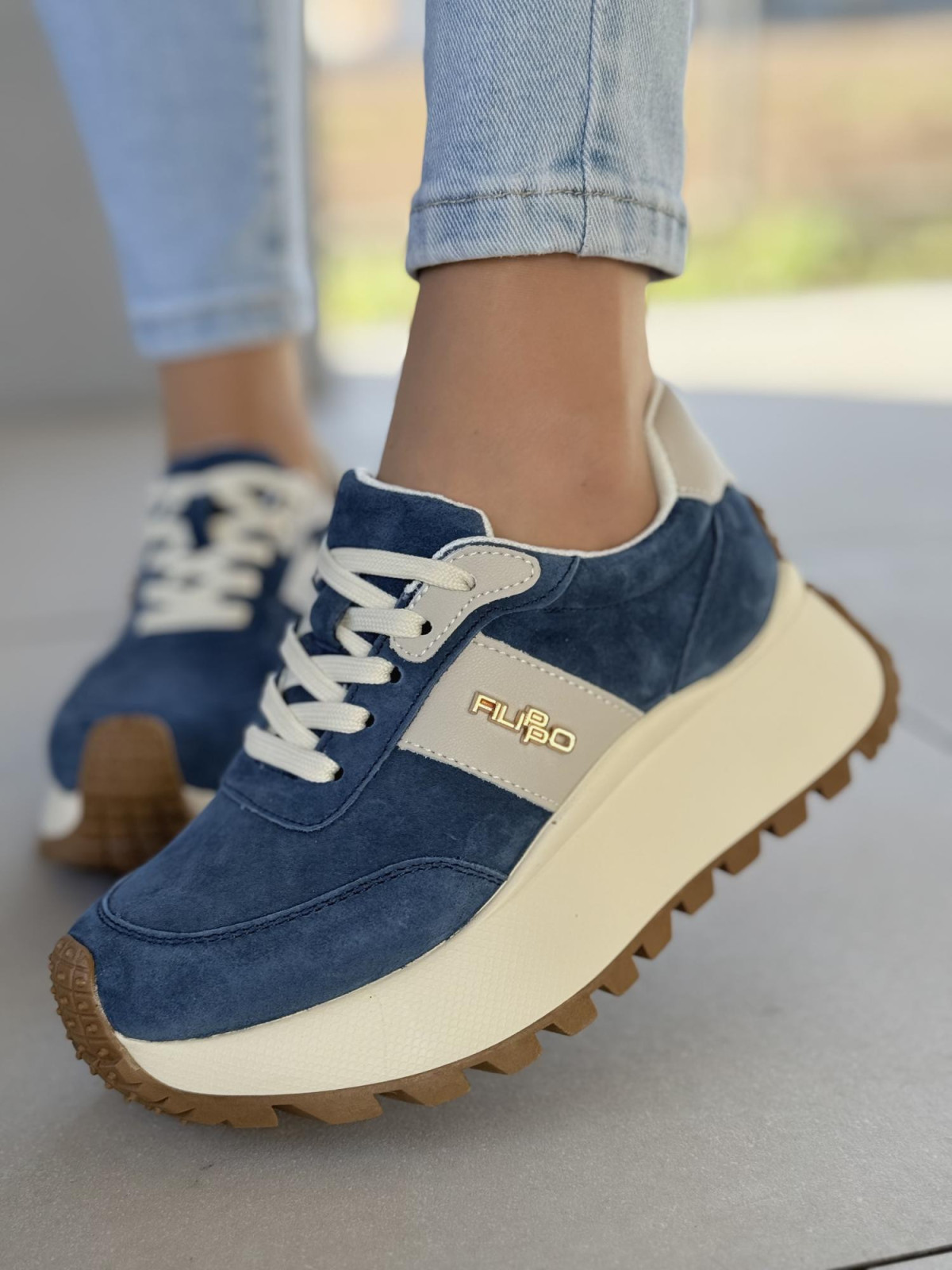 Sneakersy damskie ze skóry naturalnej