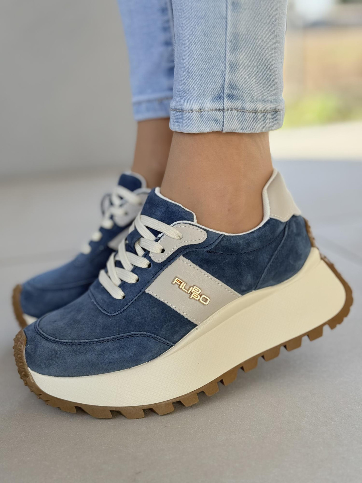 Sneakersy damskie ze skóry naturalnej