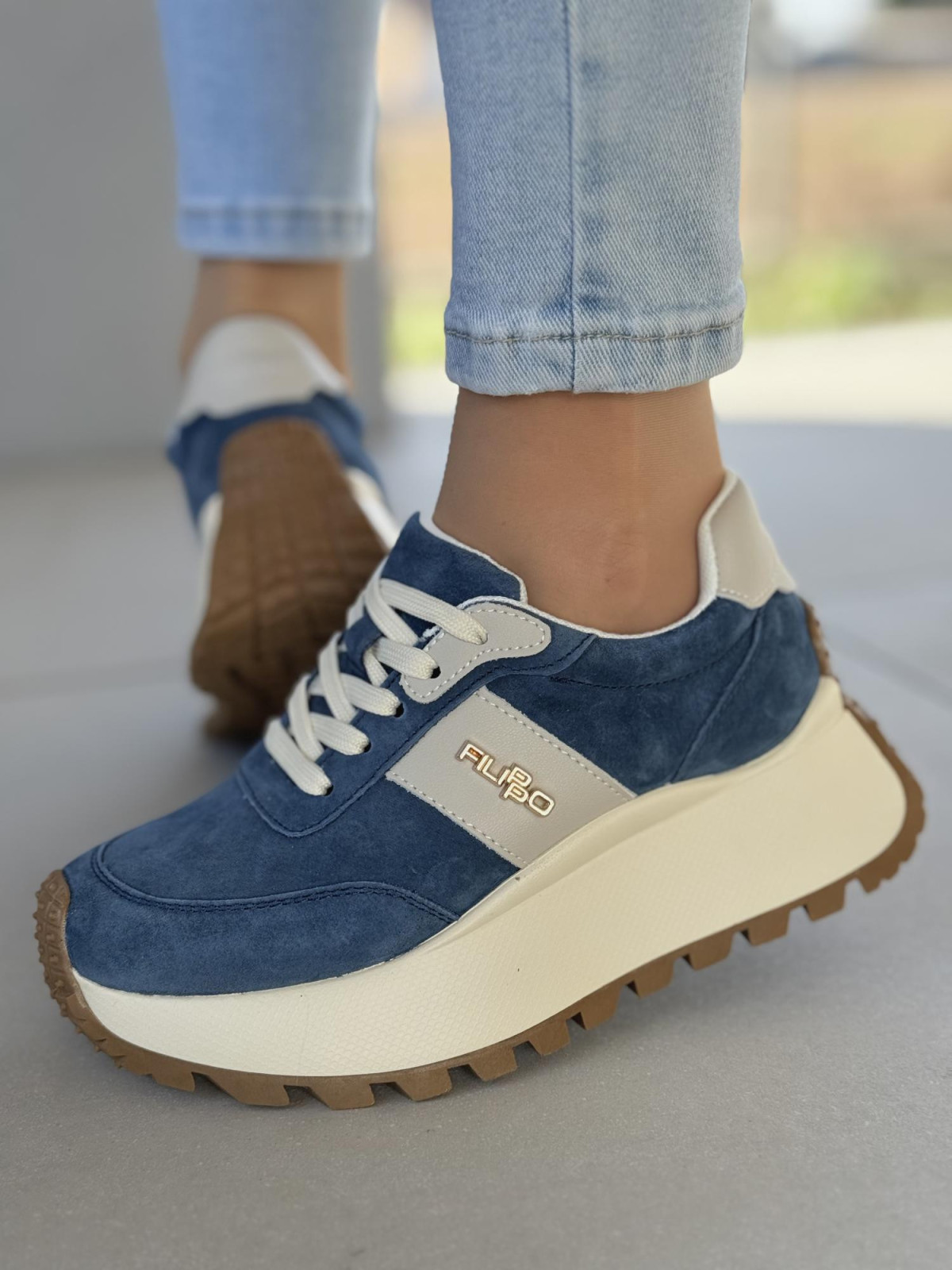 Sneakersy damskie ze skóry naturalnej