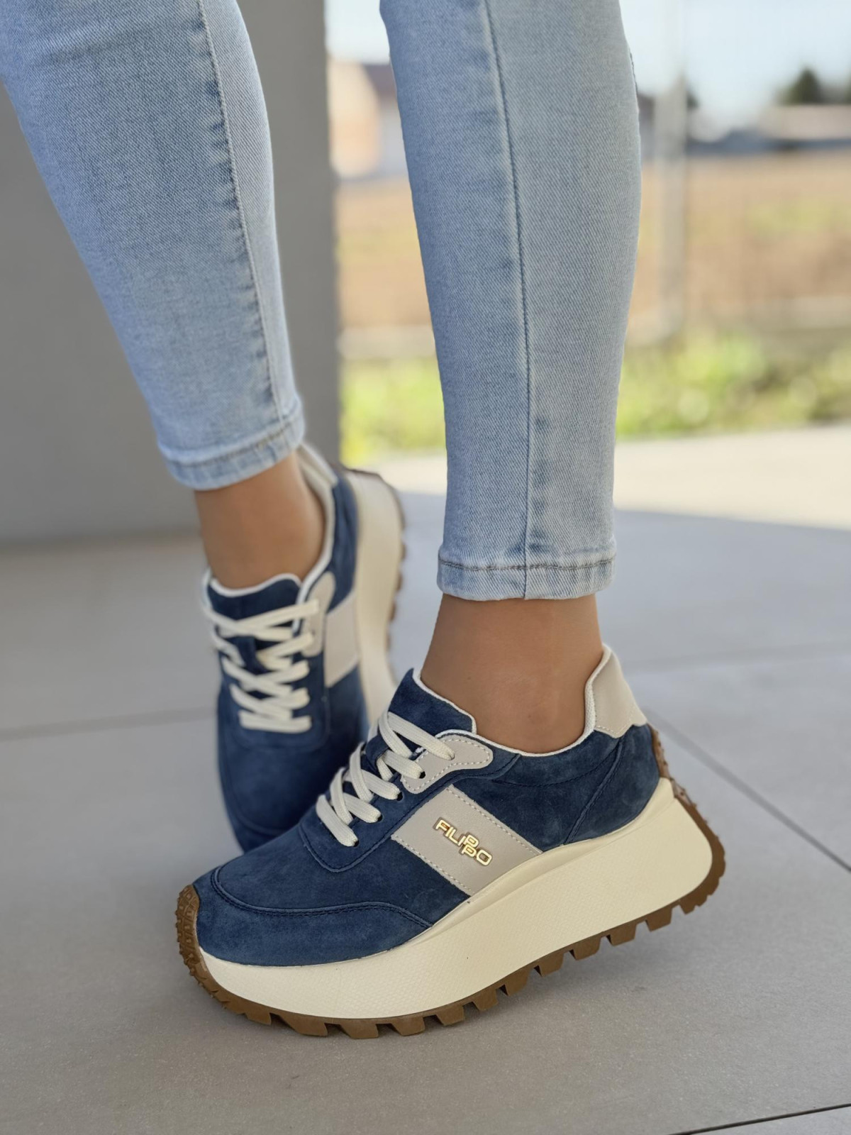 Sneakersy damskie ze skóry naturalnej