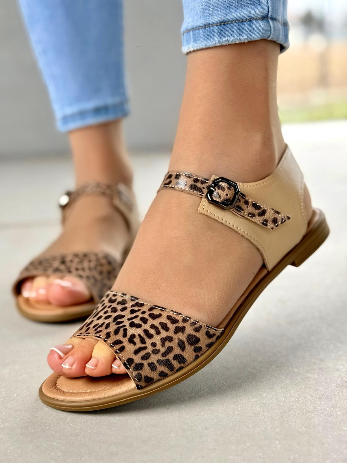 Sandały damskie skórzane OLEKSY Polskiej produkcji