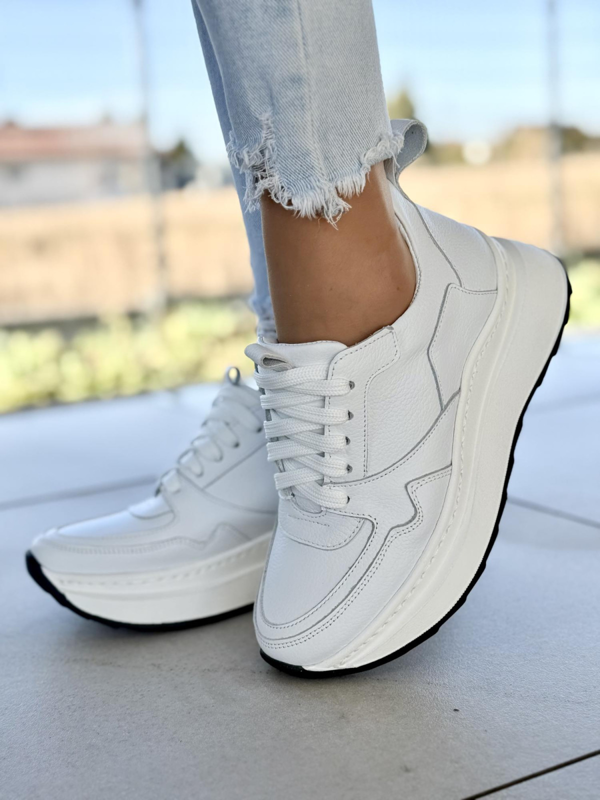 Sneakersy OLEKSY ze skóry naturalnej Polskiej produkcji