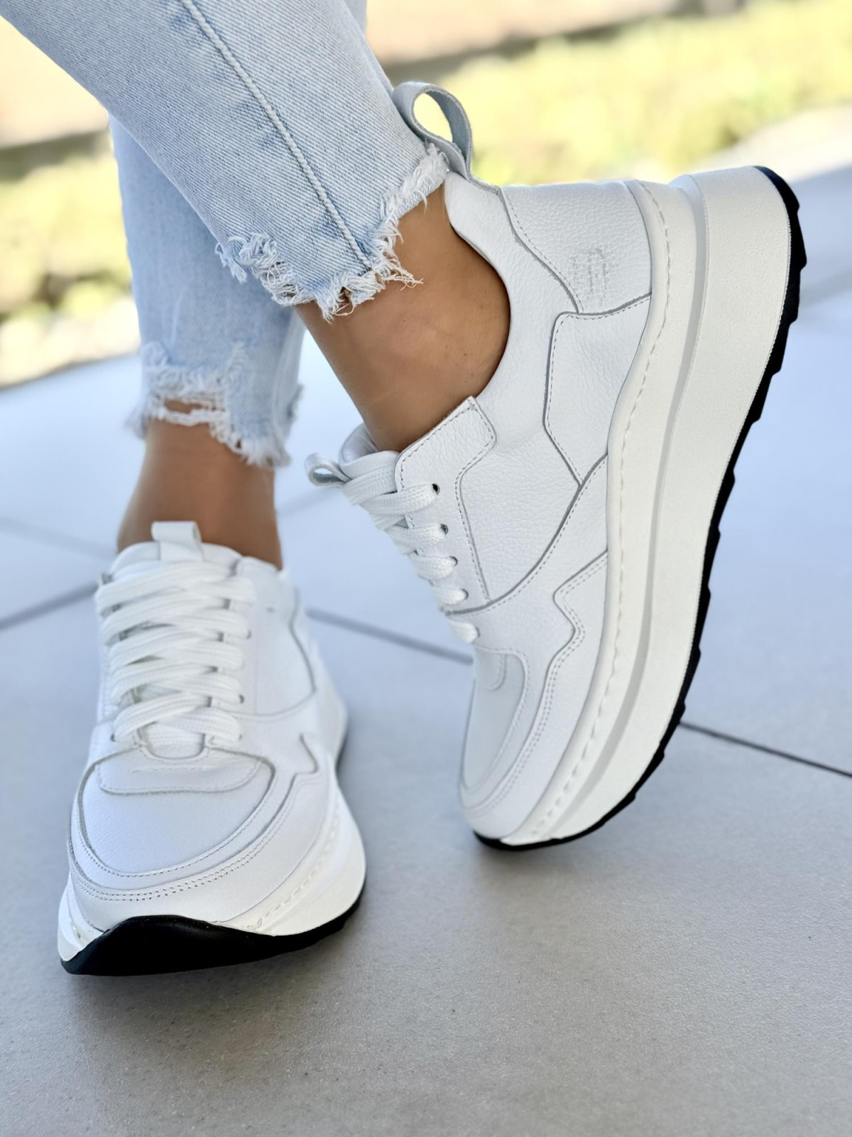 Sneakersy OLEKSY ze skóry naturalnej Polskiej produkcji