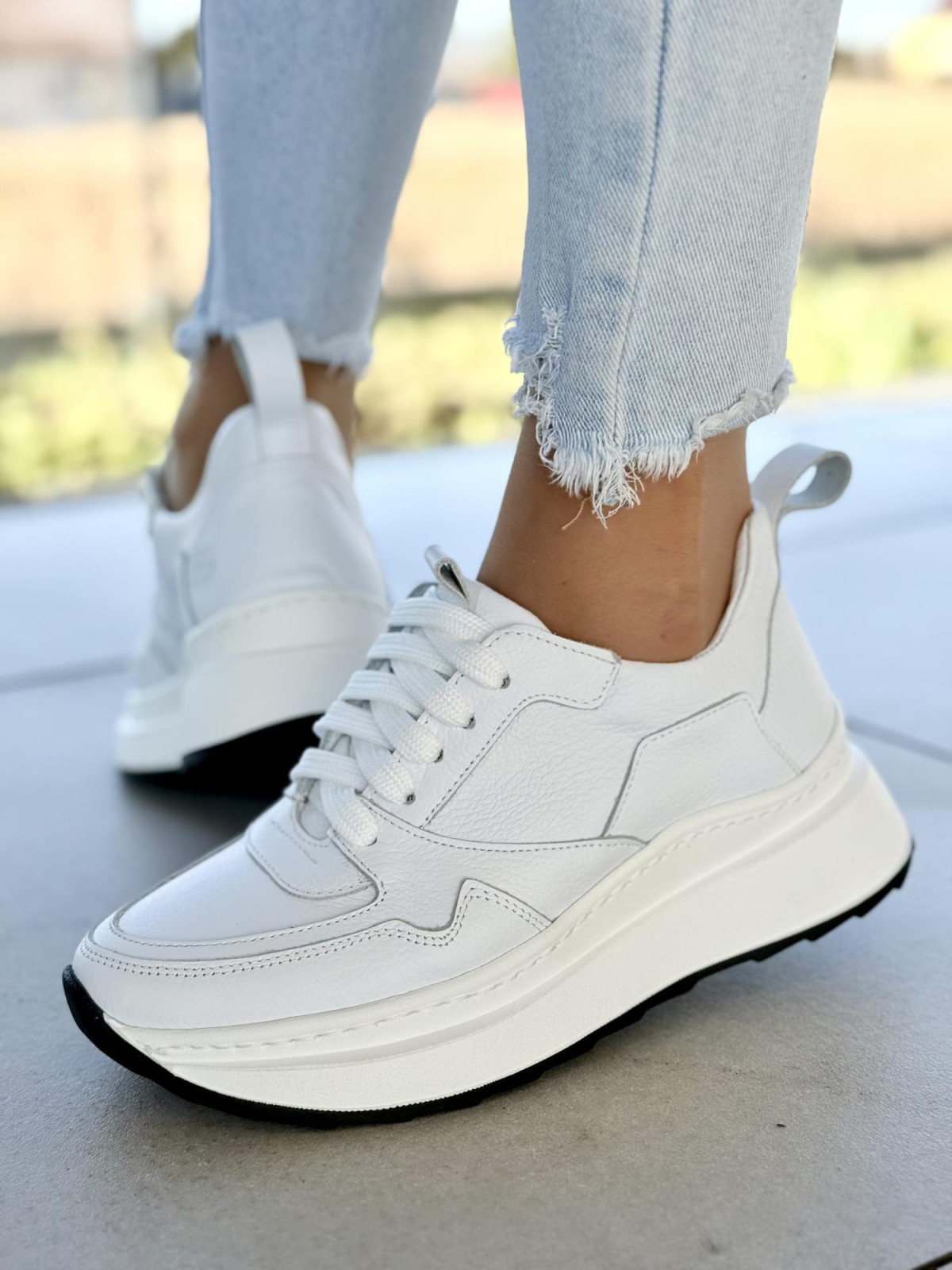 Sneakersy OLEKSY ze skóry naturalnej Polskiej produkcji