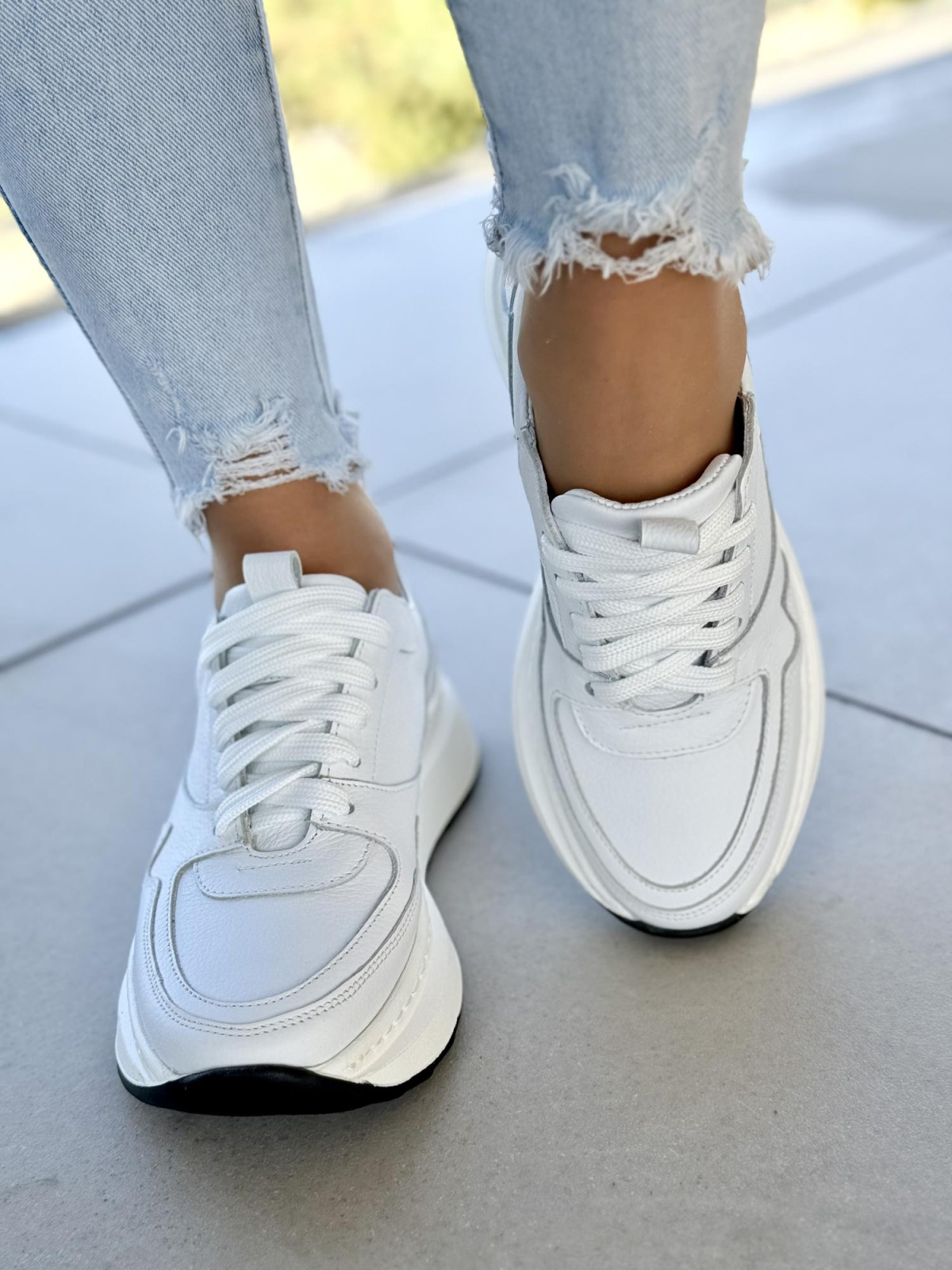 Sneakersy OLEKSY ze skóry naturalnej Polskiej produkcji