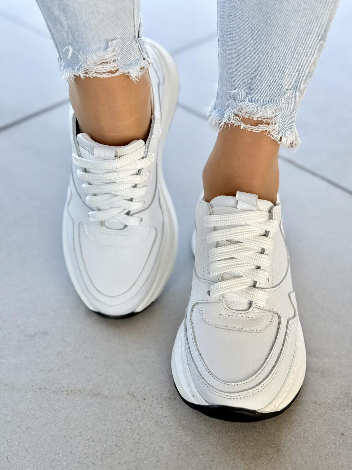 Sneakersy OLEKSY ze skóry naturalnej Polskiej produkcji