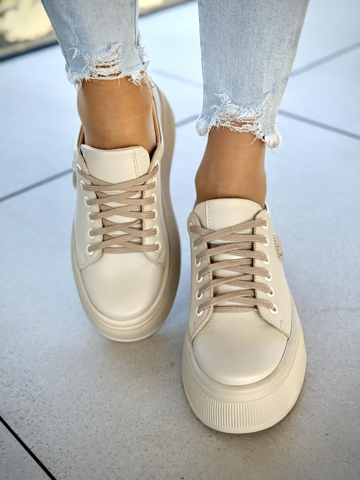 Sneakersy OLEKSY ze skóry naturalnej Polskiej produkcji