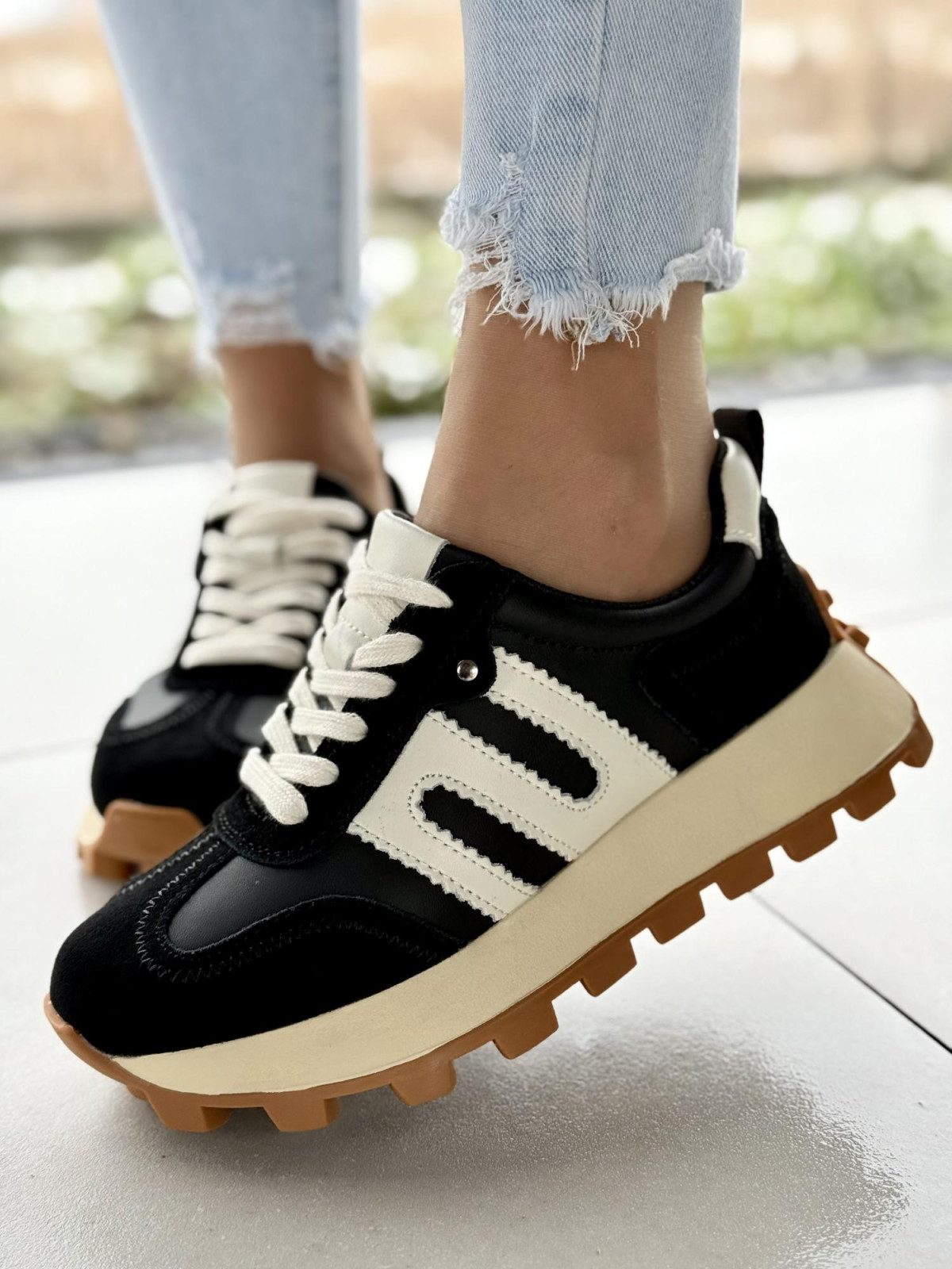 Sneakersy damskie ze skóry naturalnej