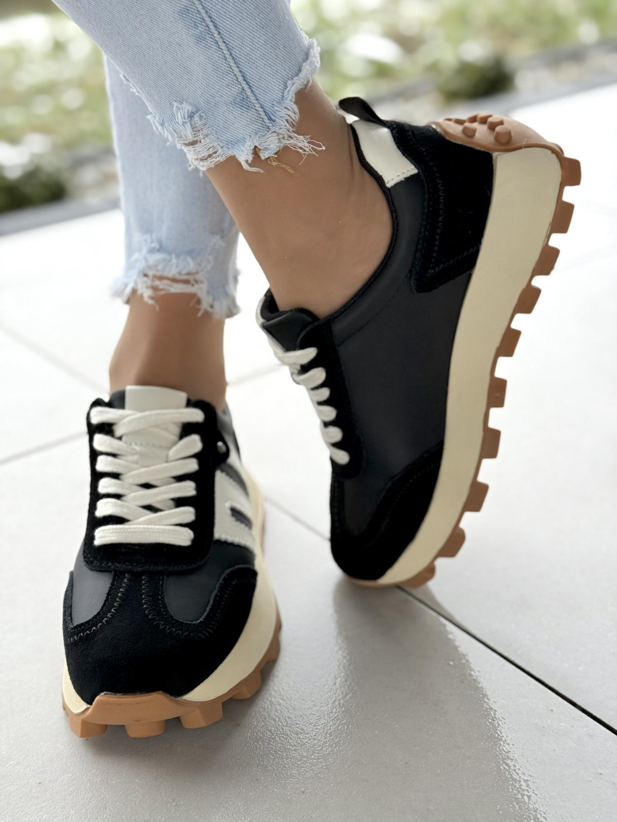 Sneakersy damskie ze skóry naturalnej