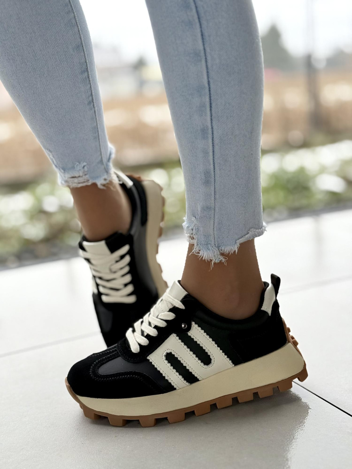 Sneakersy damskie ze skóry naturalnej