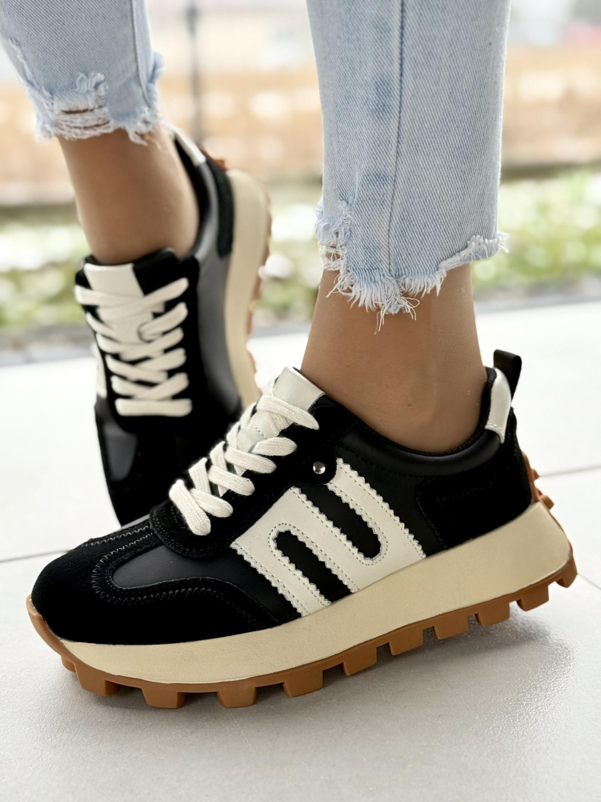 Sneakersy damskie ze skóry naturalnej