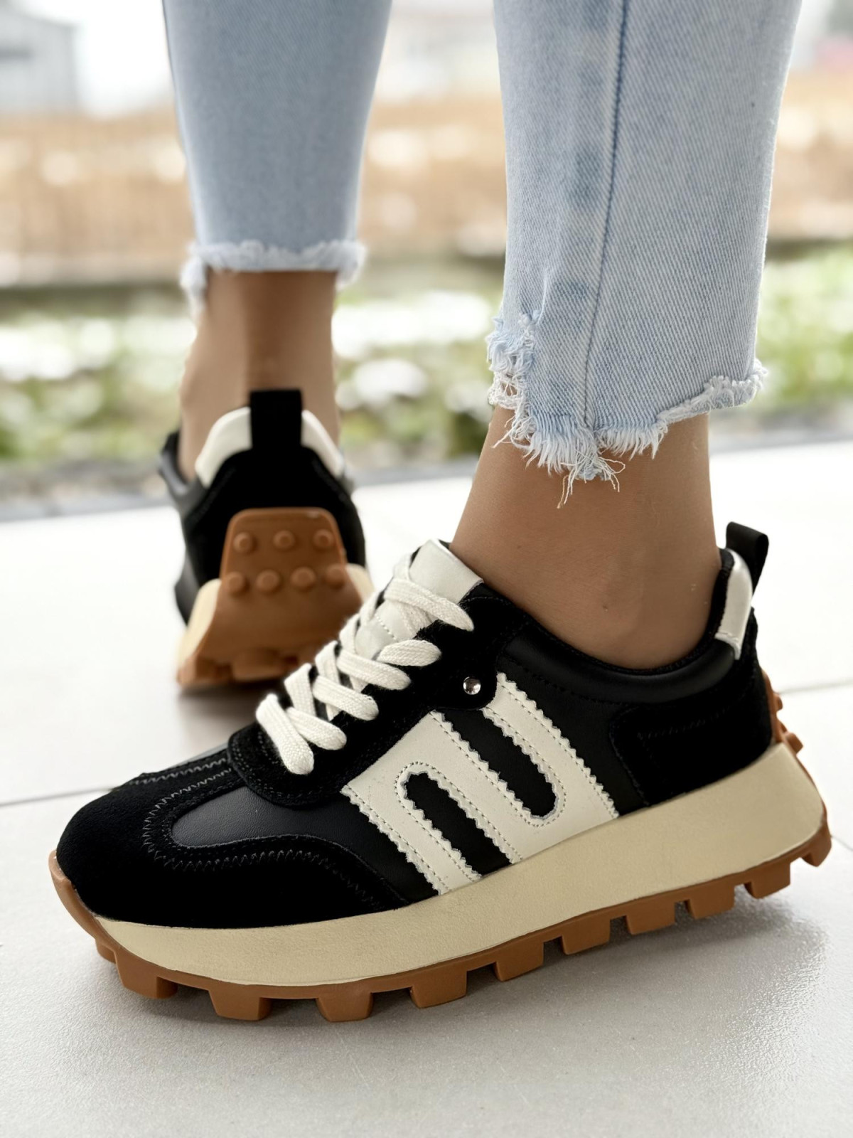 Sneakersy damskie ze skóry naturalnej