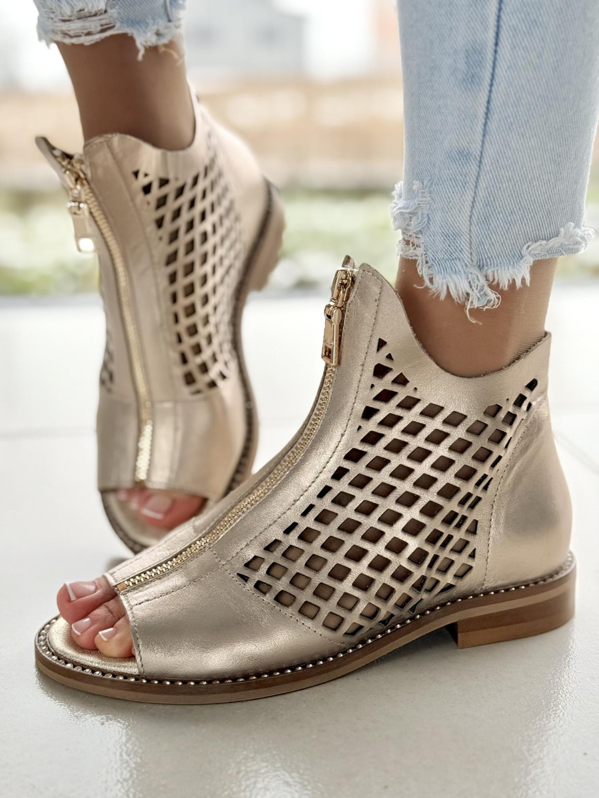 Sandały damskie skórzane OLEKSY Polskiej produkcji