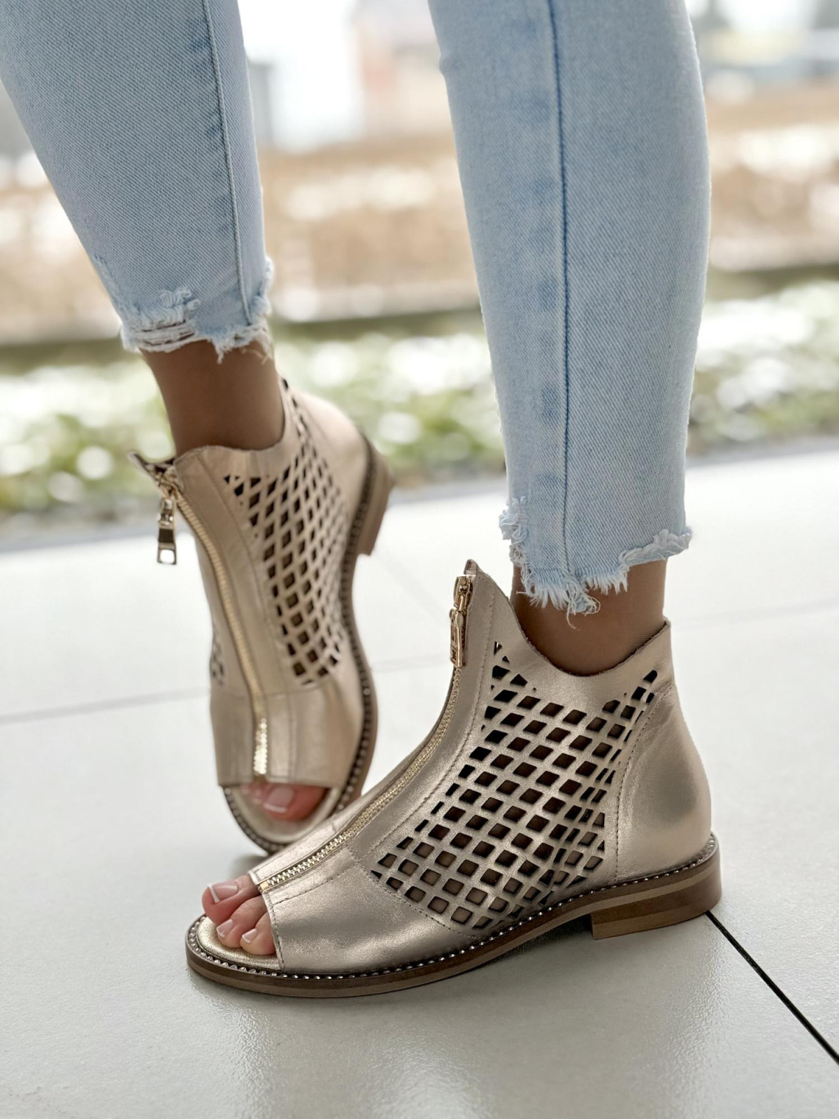 Sandały damskie skórzane OLEKSY Polskiej produkcji