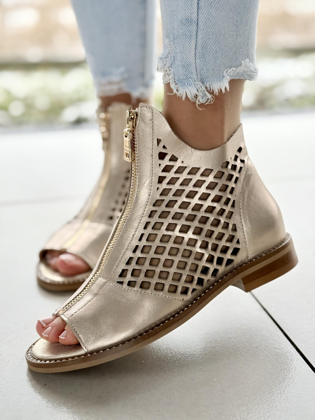 Sandały damskie skórzane OLEKSY Polskiej produkcji