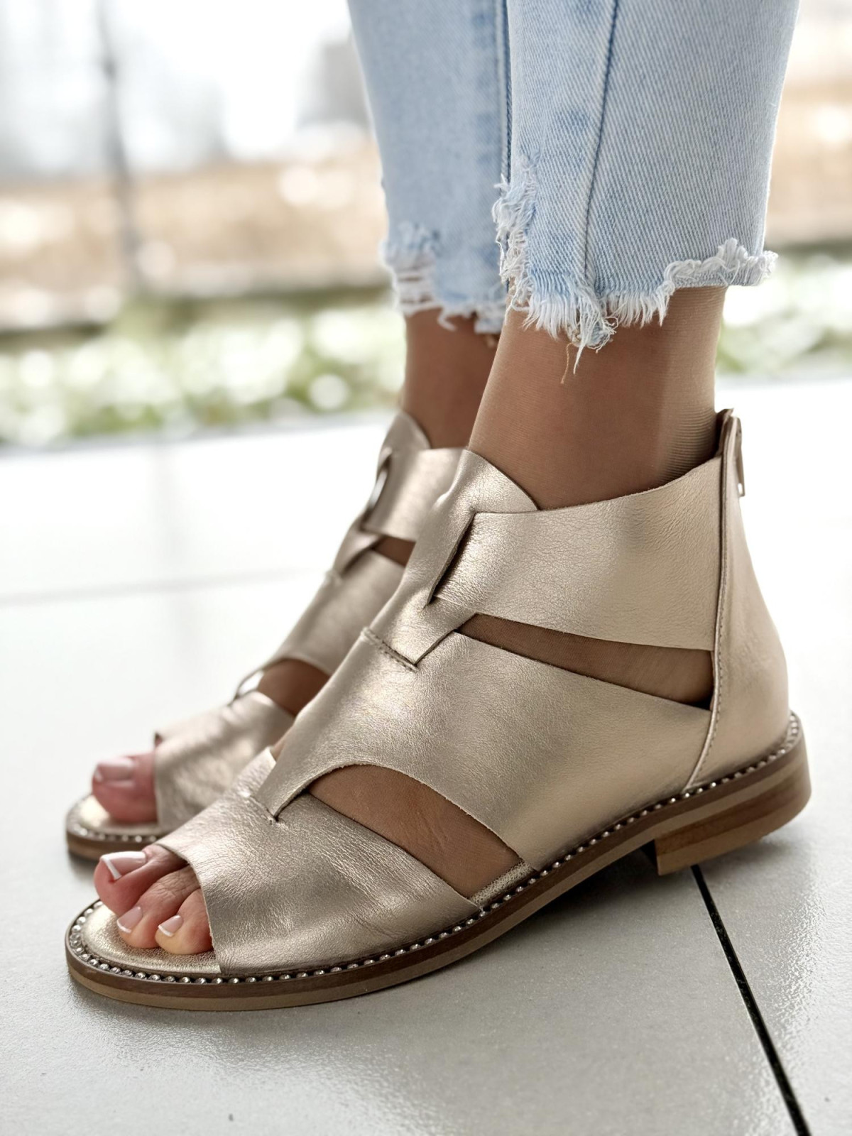 Sandały damskie skórzane OLEKSY Polskiej produkcji