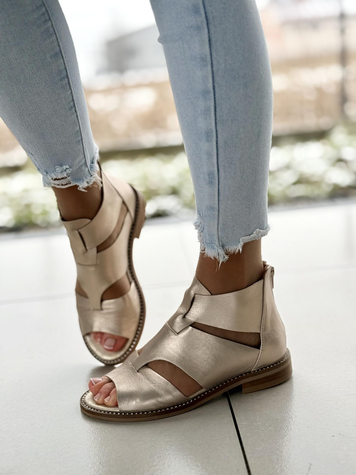 Sandały damskie skórzane OLEKSY Polskiej produkcji