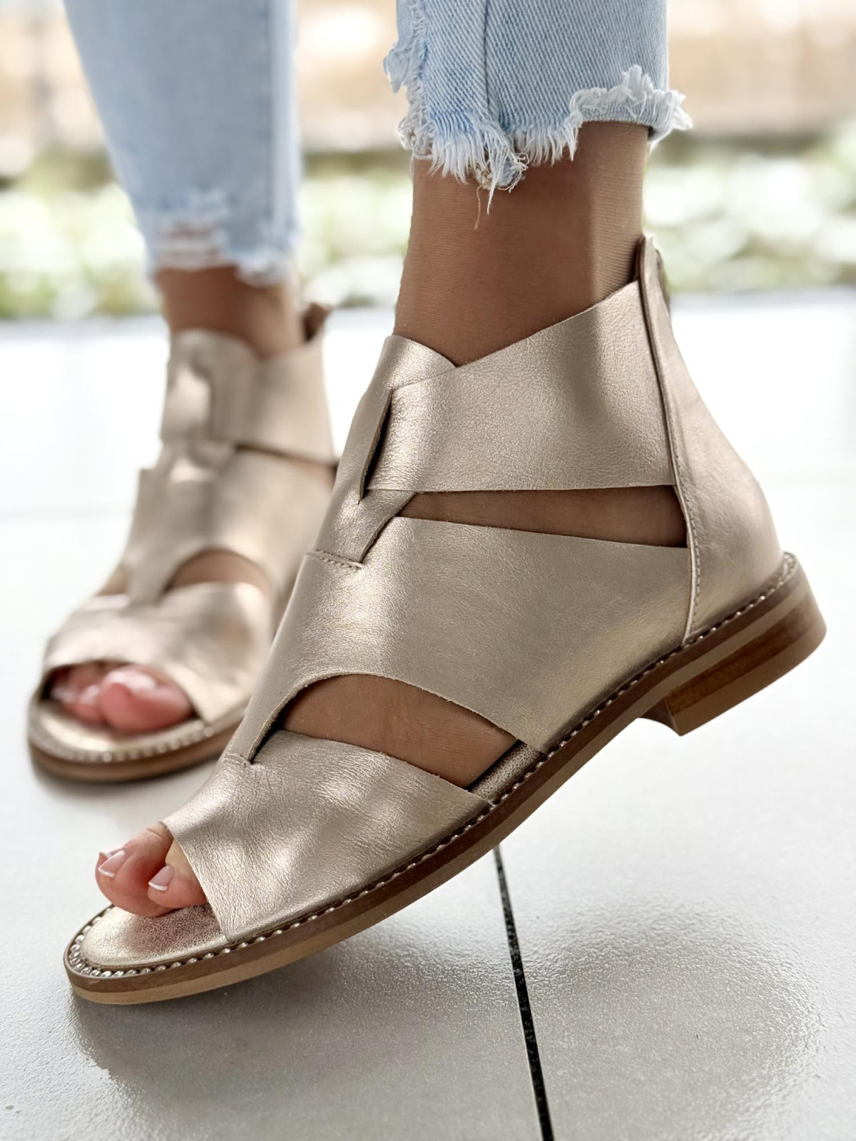 Sandały damskie skórzane OLEKSY Polskiej produkcji