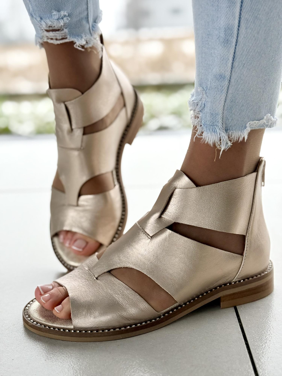 Sandały damskie skórzane OLEKSY Polskiej produkcji