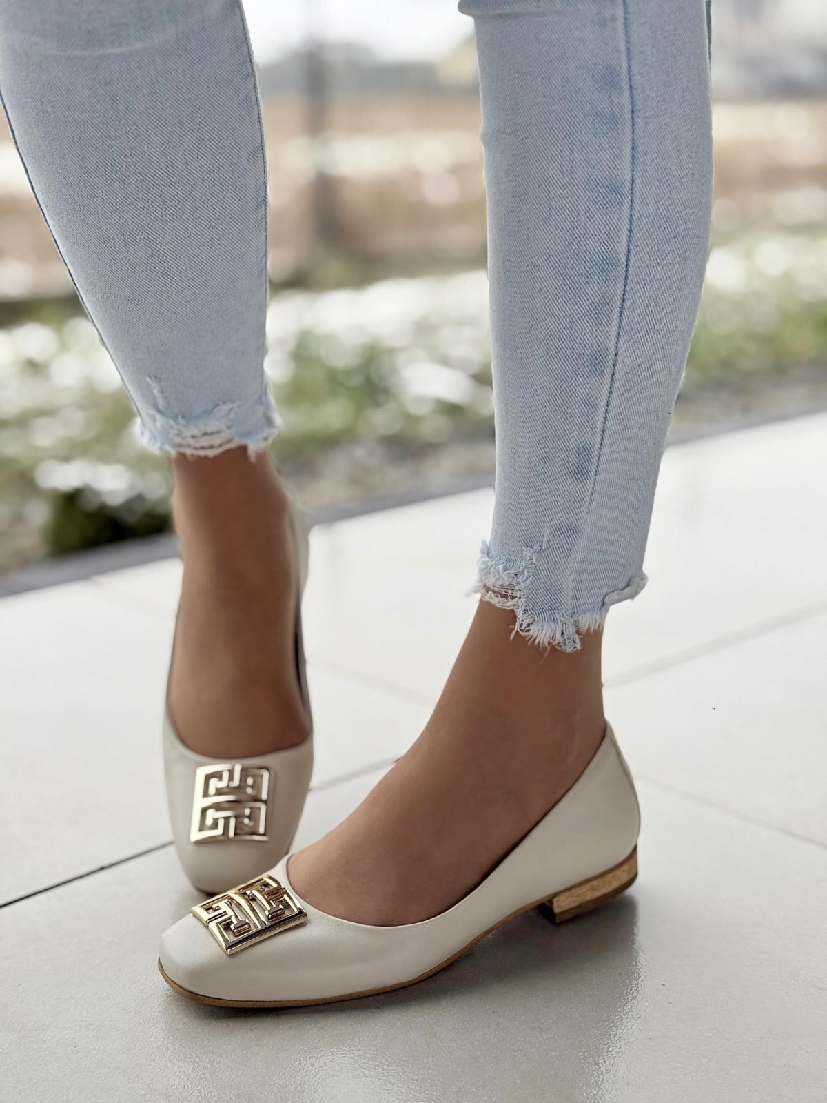 Baleriny skórzane OLEKSY Polskiej produkcji