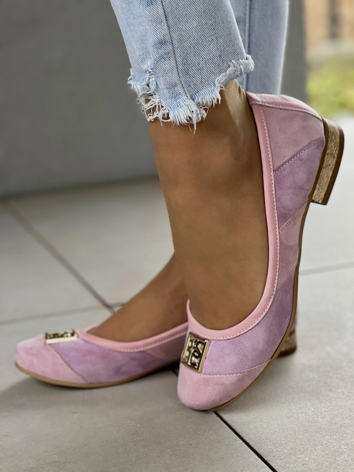 Baleriny skórzane OLEKSY Polskiej produkcji