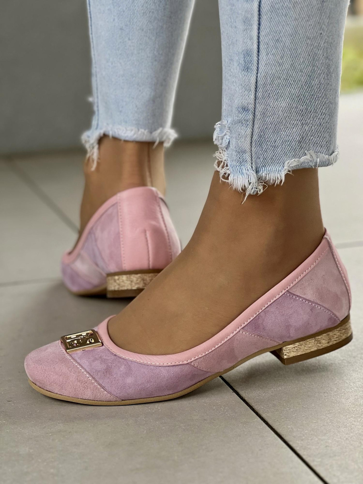 Baleriny skórzane OLEKSY Polskiej produkcji