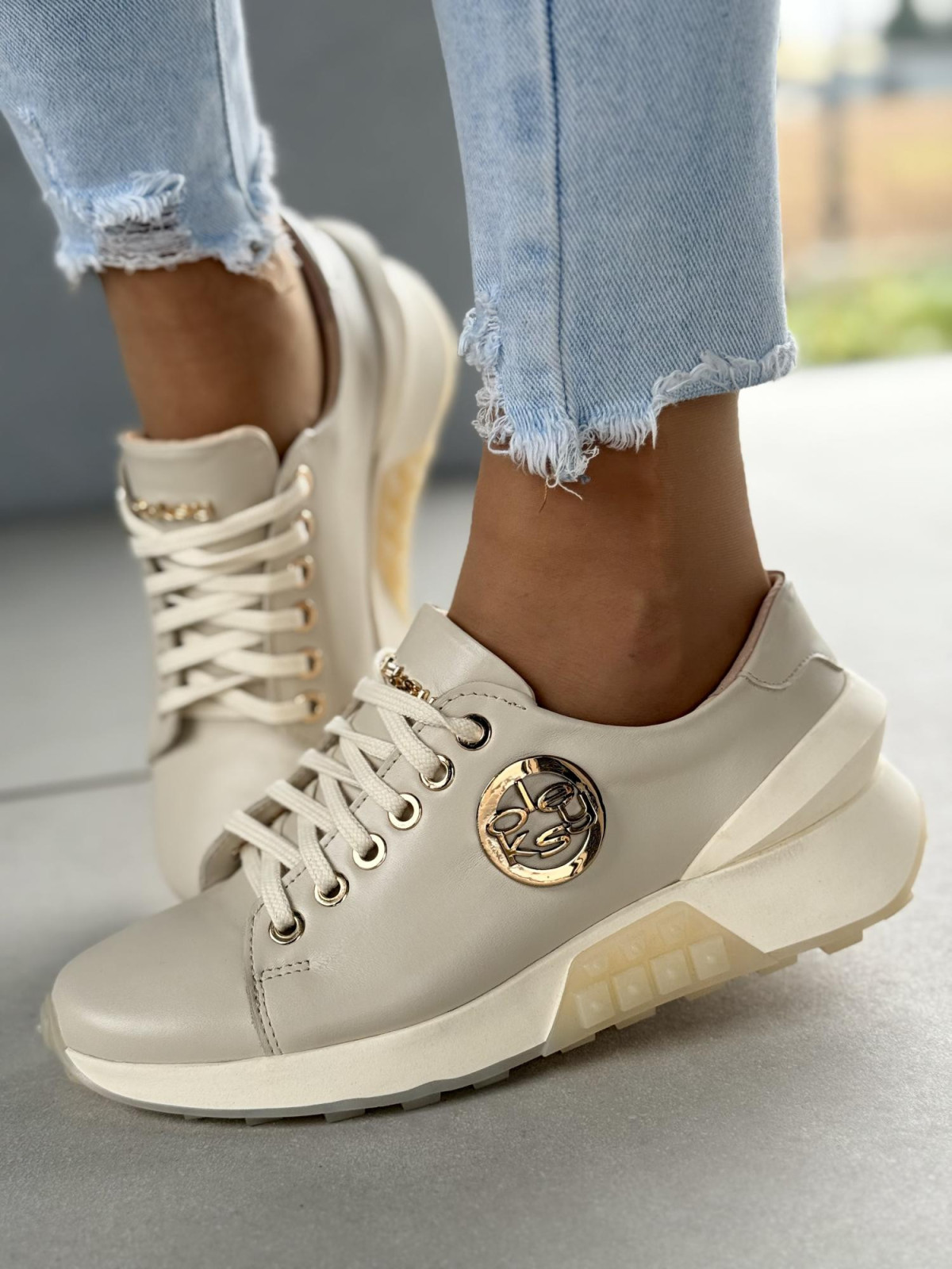 Sneakersy OLEKSY ze skóry Polskiej produkcji