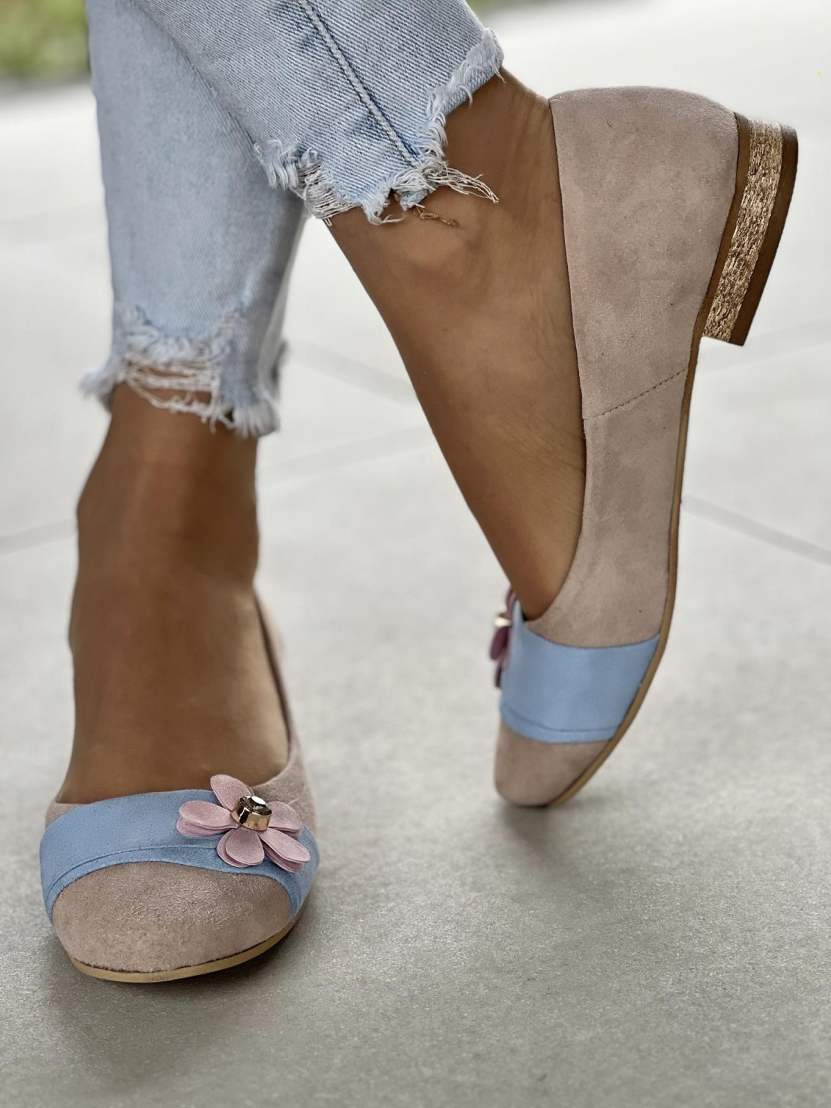 Baleriny skórzane OLEKSY Polskiej produkcji