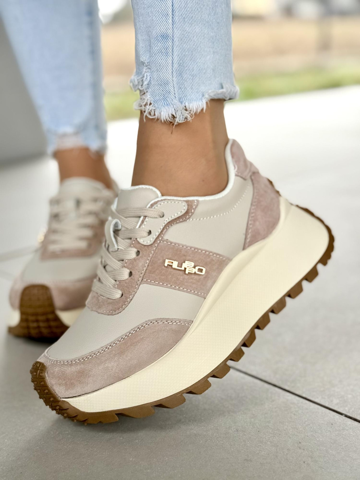 Sneakersy damskie ze skóry naturalnej