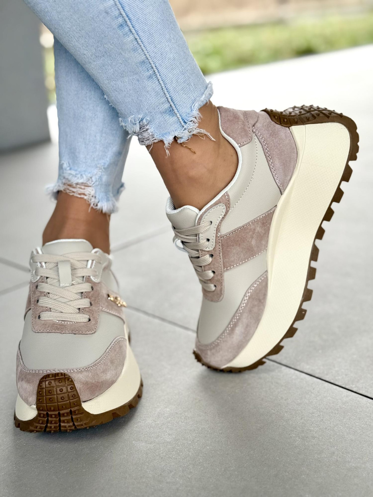 Sneakersy damskie ze skóry naturalnej