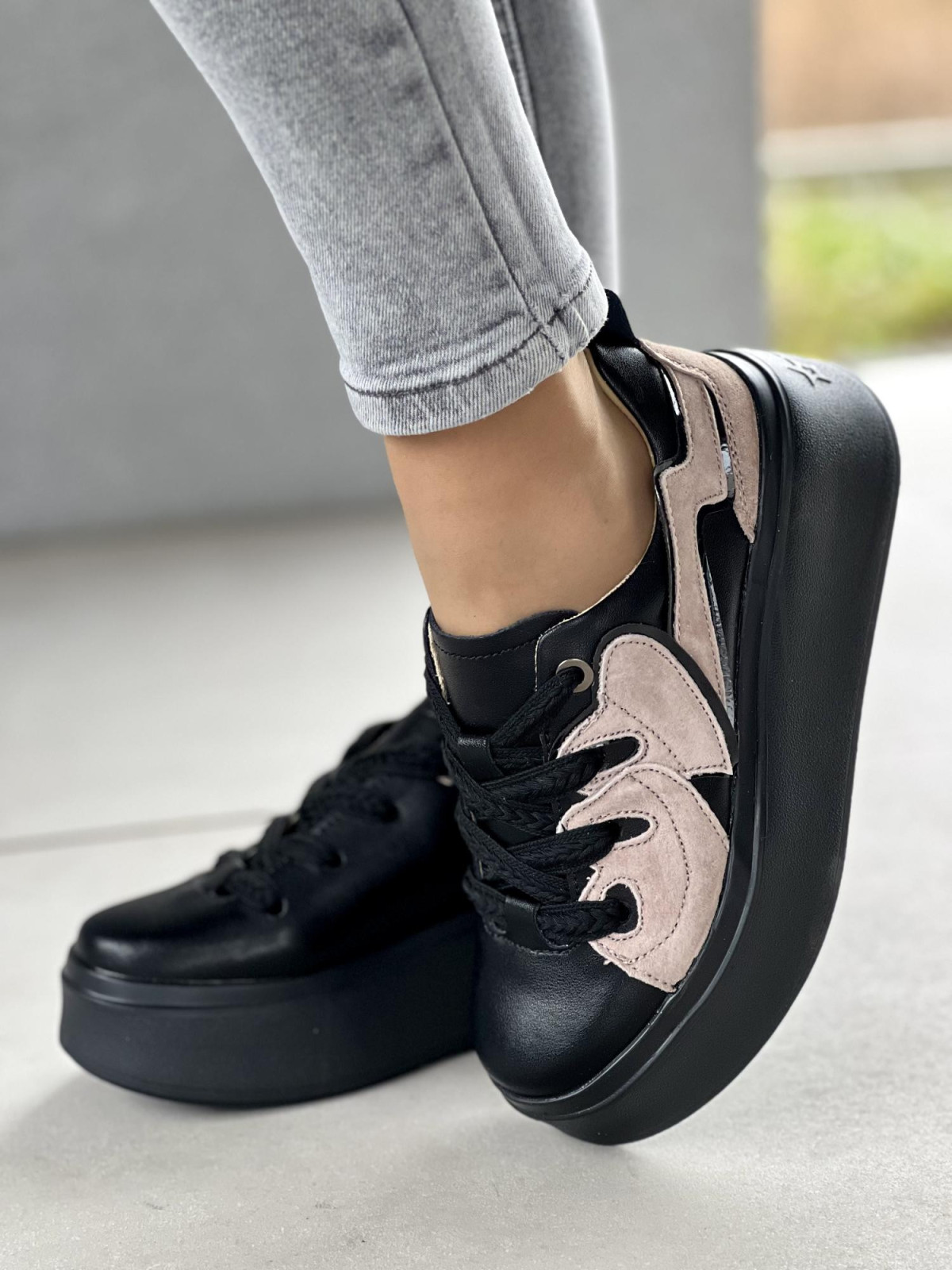 Sneakersy damskie ze skóry naturalnej