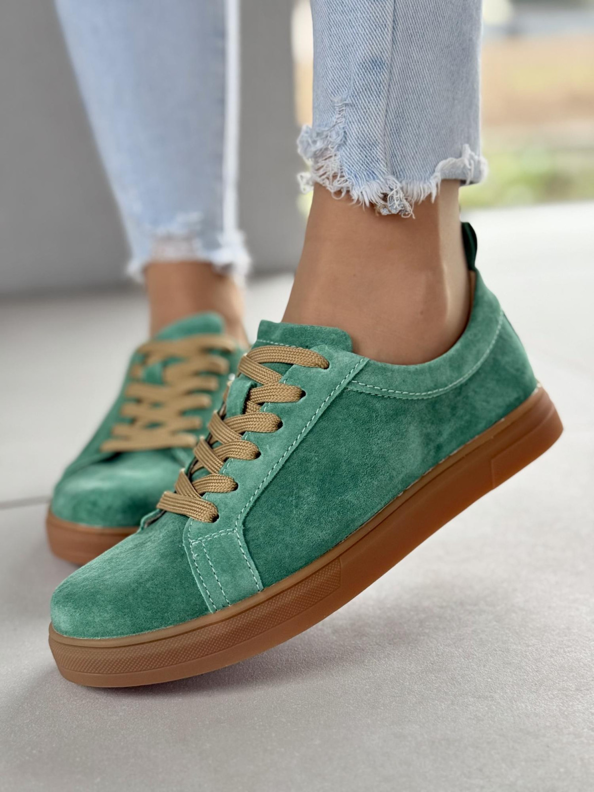 Sneakersy damskie ze skóry naturalnej