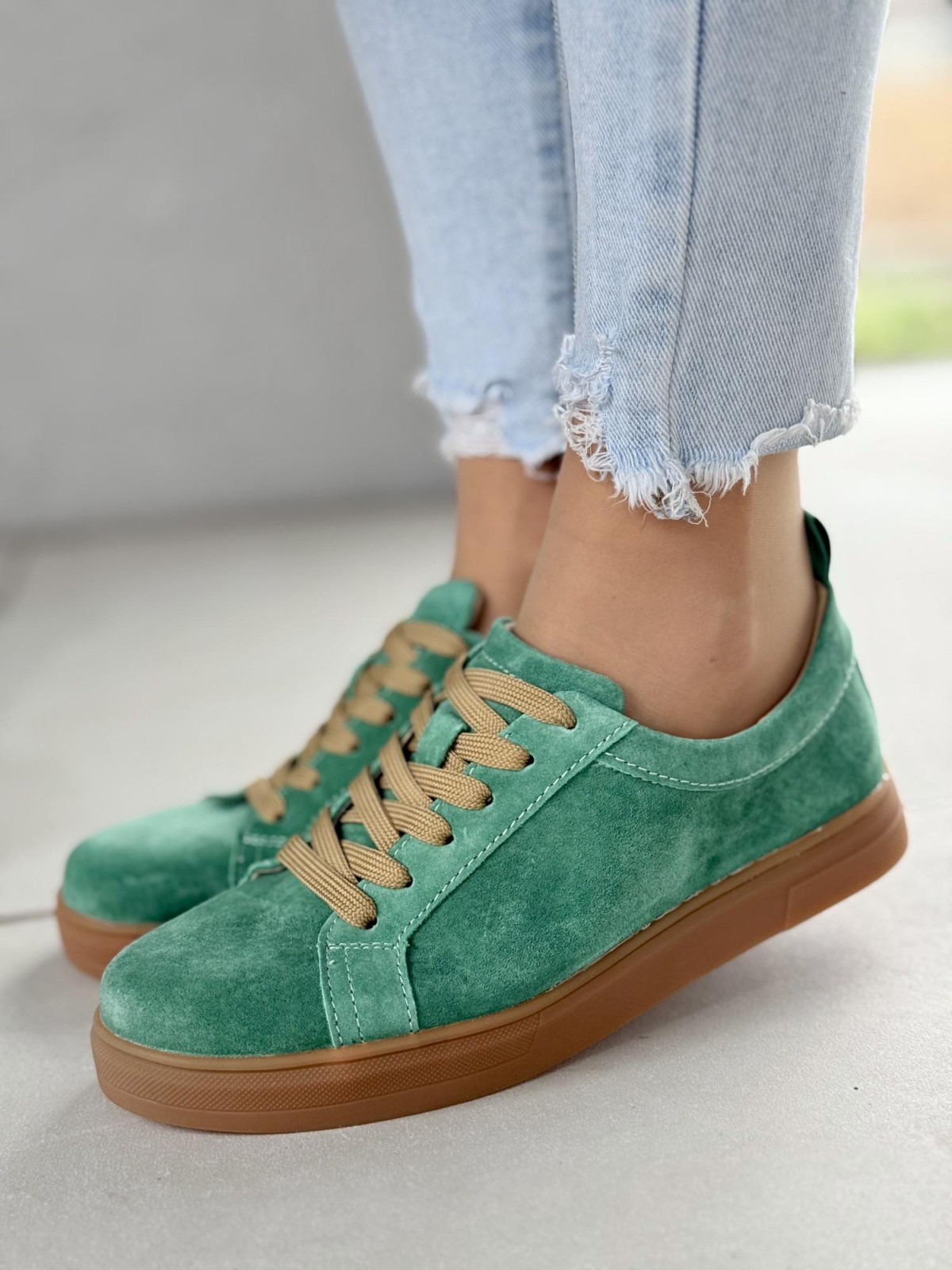 Sneakersy damskie ze skóry naturalnej