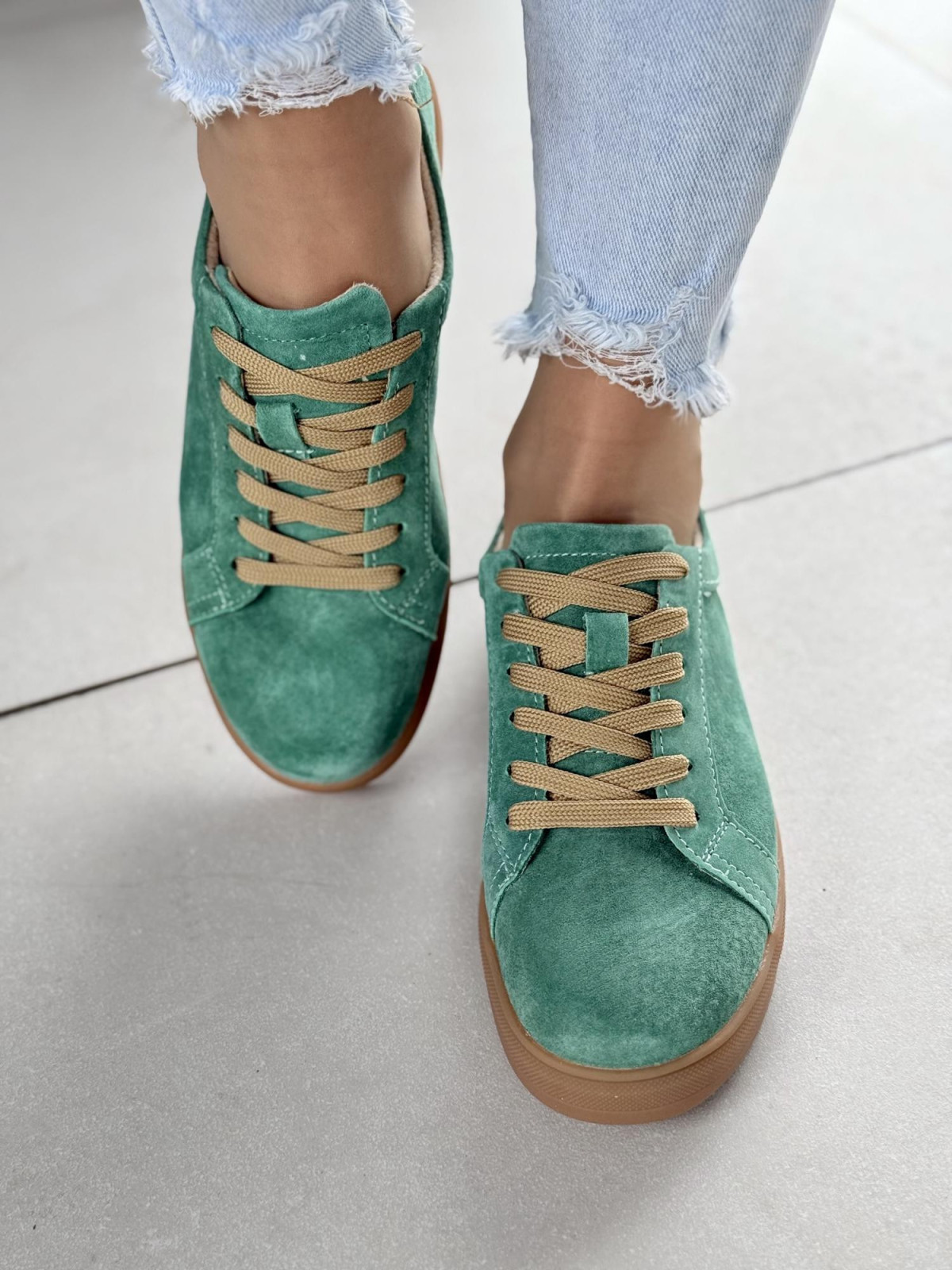 Sneakersy damskie ze skóry naturalnej