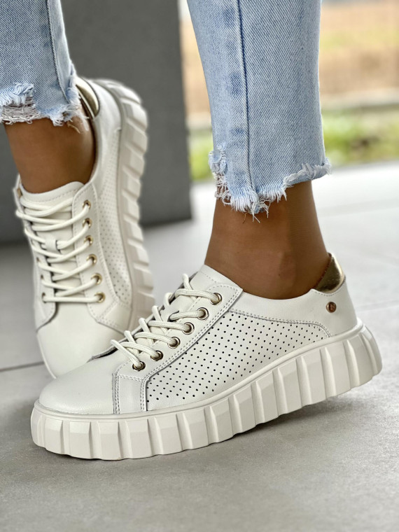 Sneakersy damskie ze skóry naturalnej