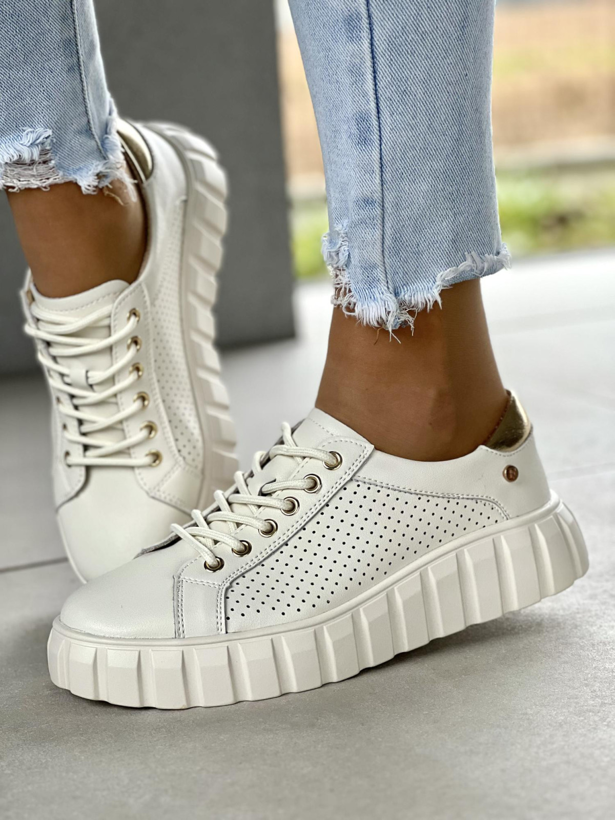 Sneakersy damskie ze skóry naturalnej