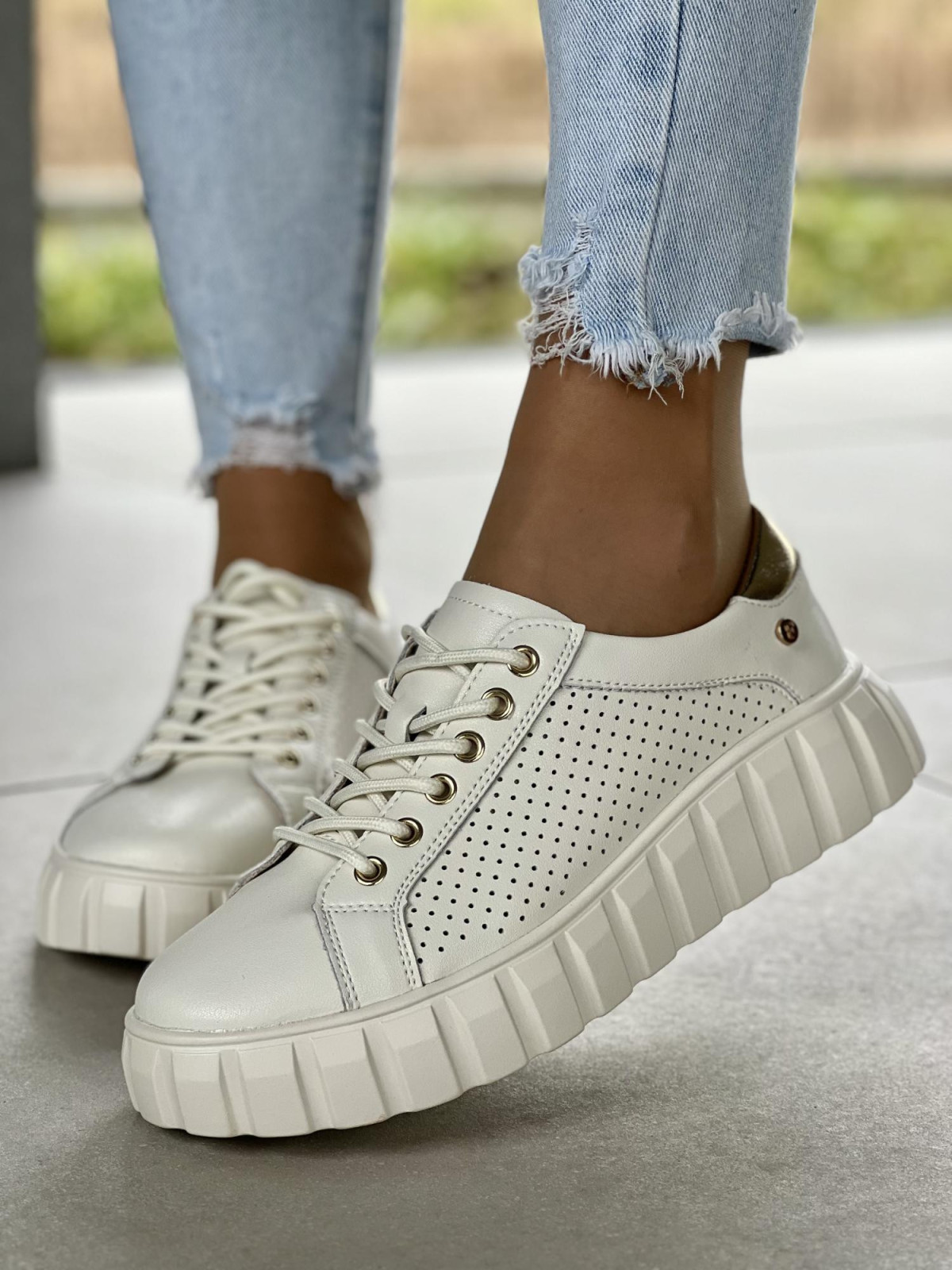 Sneakersy damskie ze skóry naturalnej