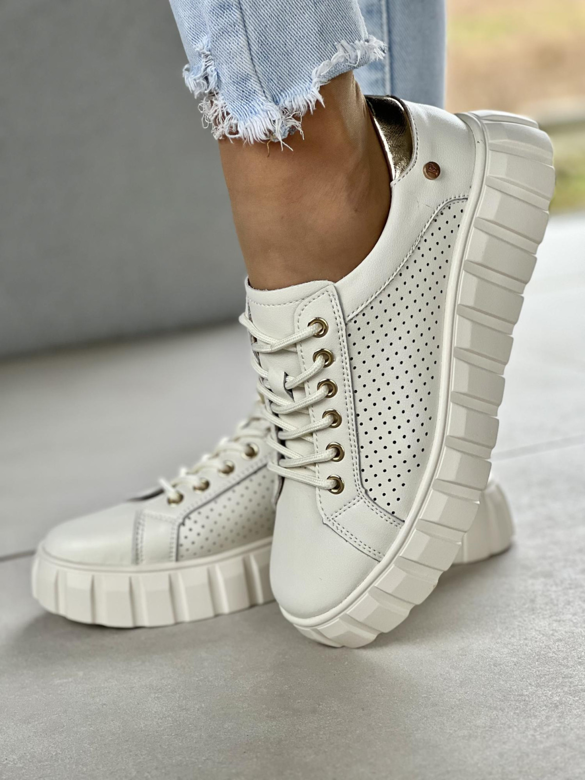 Sneakersy damskie ze skóry naturalnej