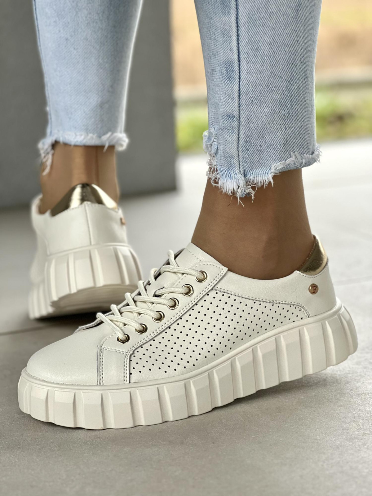 Sneakersy damskie ze skóry naturalnej