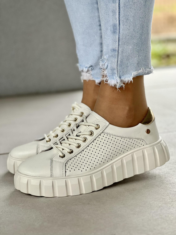 Sneakersy damskie ze skóry naturalnej