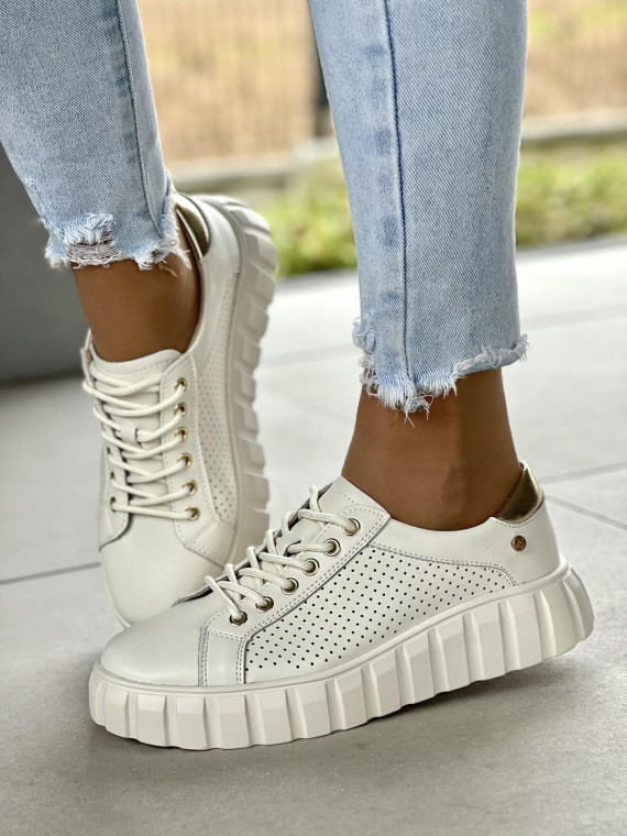 Sneakersy damskie ze skóry naturalnej