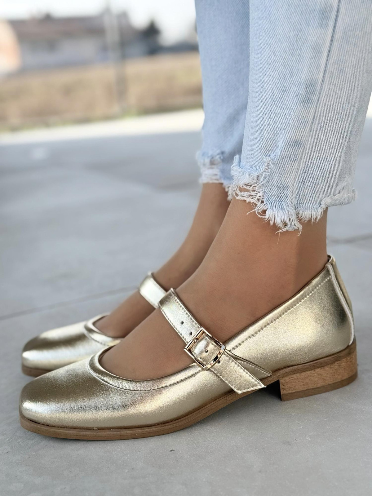 Baleriny skórzane OLEKSY Polskiej produkcji