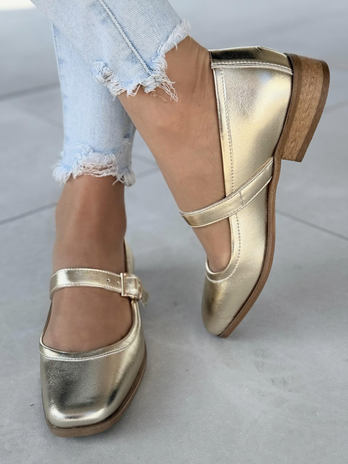 Baleriny skórzane OLEKSY Polskiej produkcji