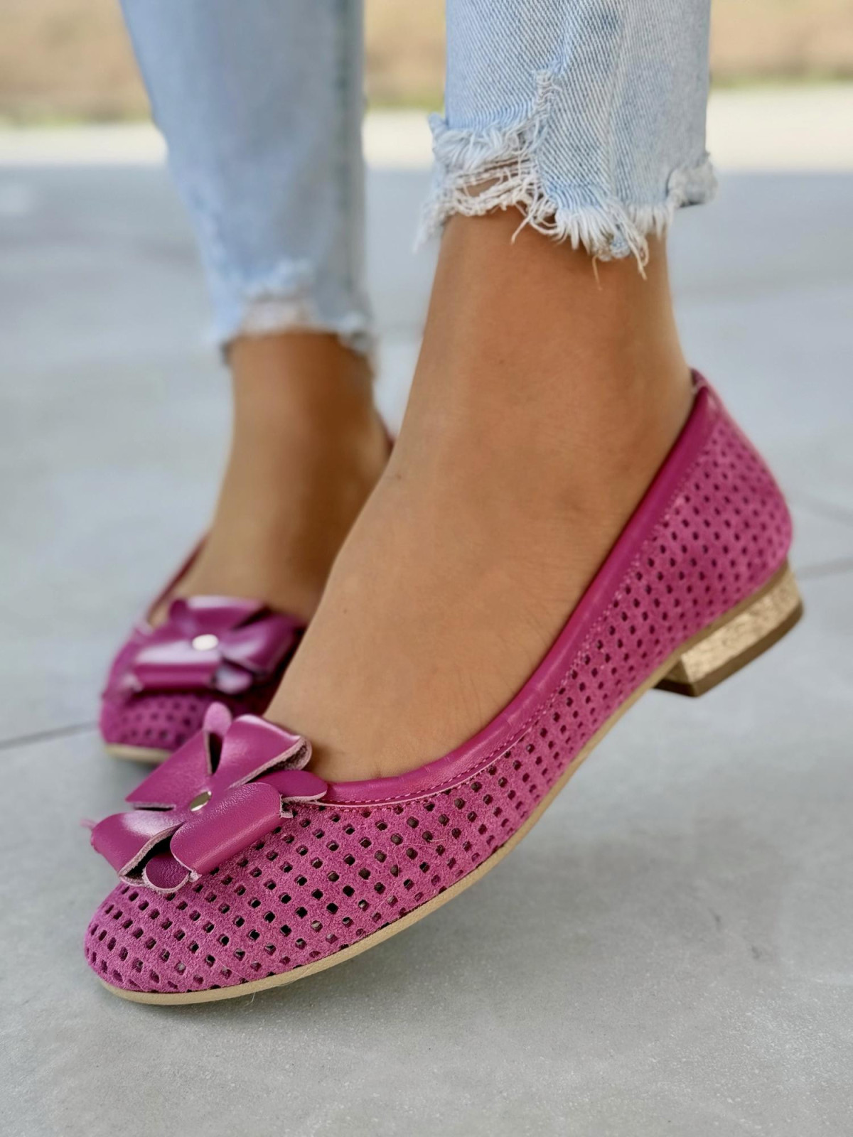 Baleriny skórzane OLEKSY Polskiej produkcji