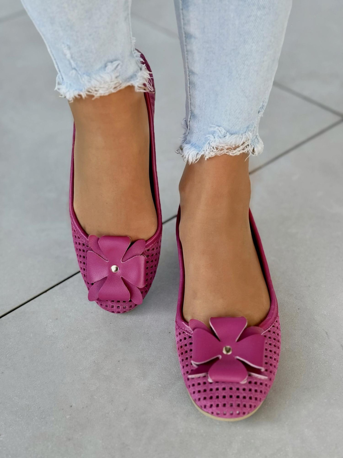 Baleriny skórzane OLEKSY Polskiej produkcji