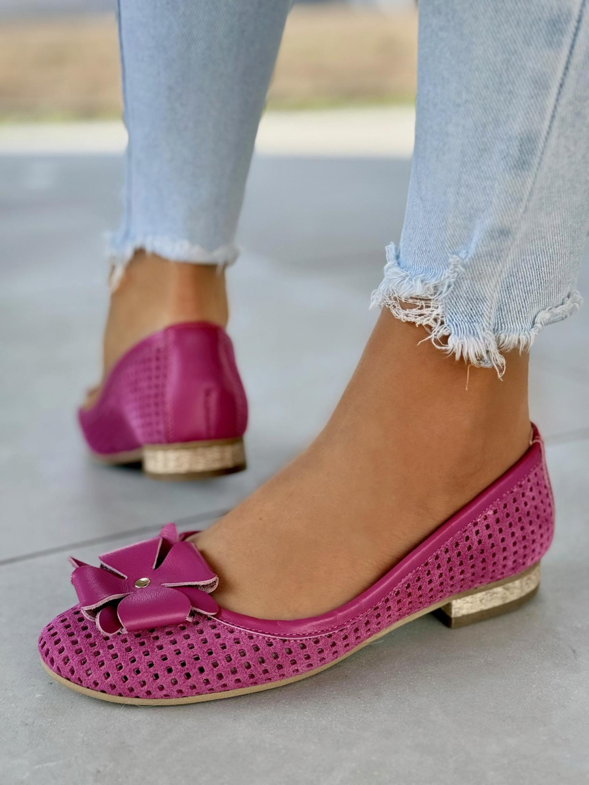 Baleriny skórzane OLEKSY Polskiej produkcji