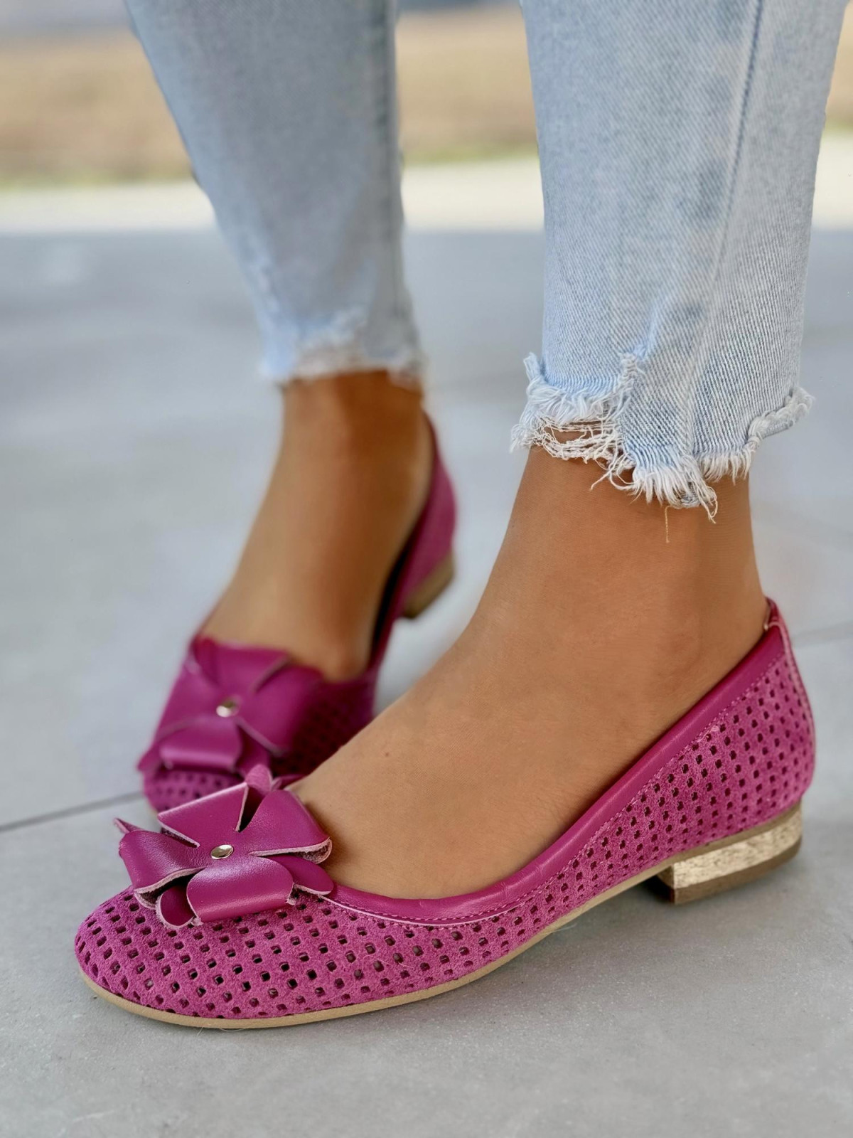 Baleriny skórzane OLEKSY Polskiej produkcji